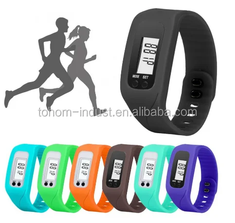 

Silicon Wristband Walking Calorie distance Step Counter Waterproof Pedometer Manufacturer, Colourful