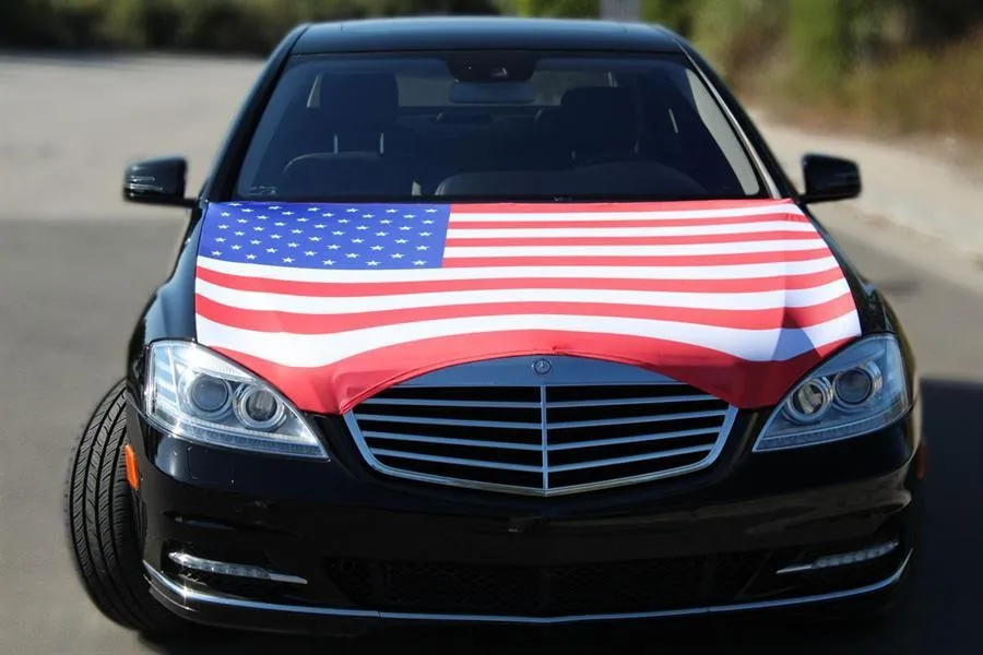 high quanlity engine cover custom design cheap car hood flag