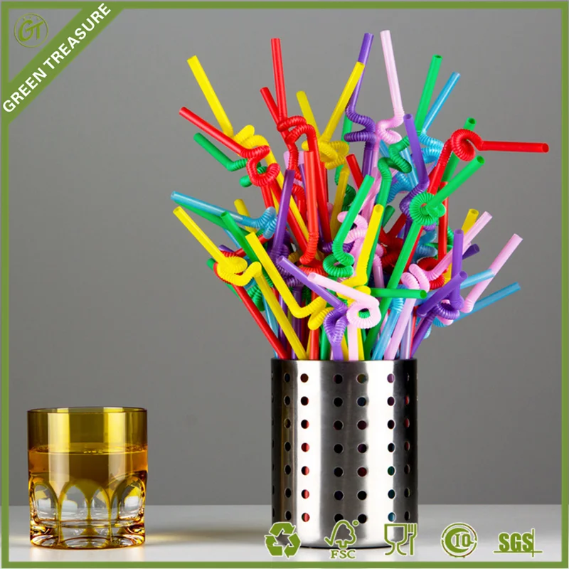 Plastic Pointed Drinking Straw For Pp Cups With Sealing Film