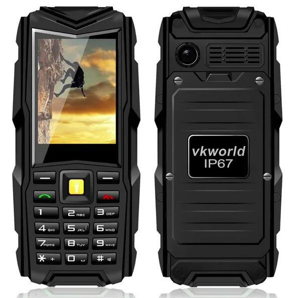 

In stock long life battery keypad mobile phone VKworld New Stone V3 Triple SIM IP68 Rugged Waterproof Cell Phone, Black;orange