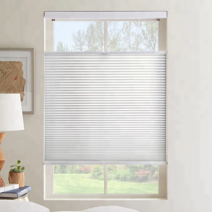 High quality Pleated Cordless Bottom Up Top Down Honeycomb Blinds