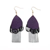 Bohemian Lightweight Genuine Real Leather Geometric Drop Statement Earrings - Petal Leaf, Triple Feather, Teardrop Dangles