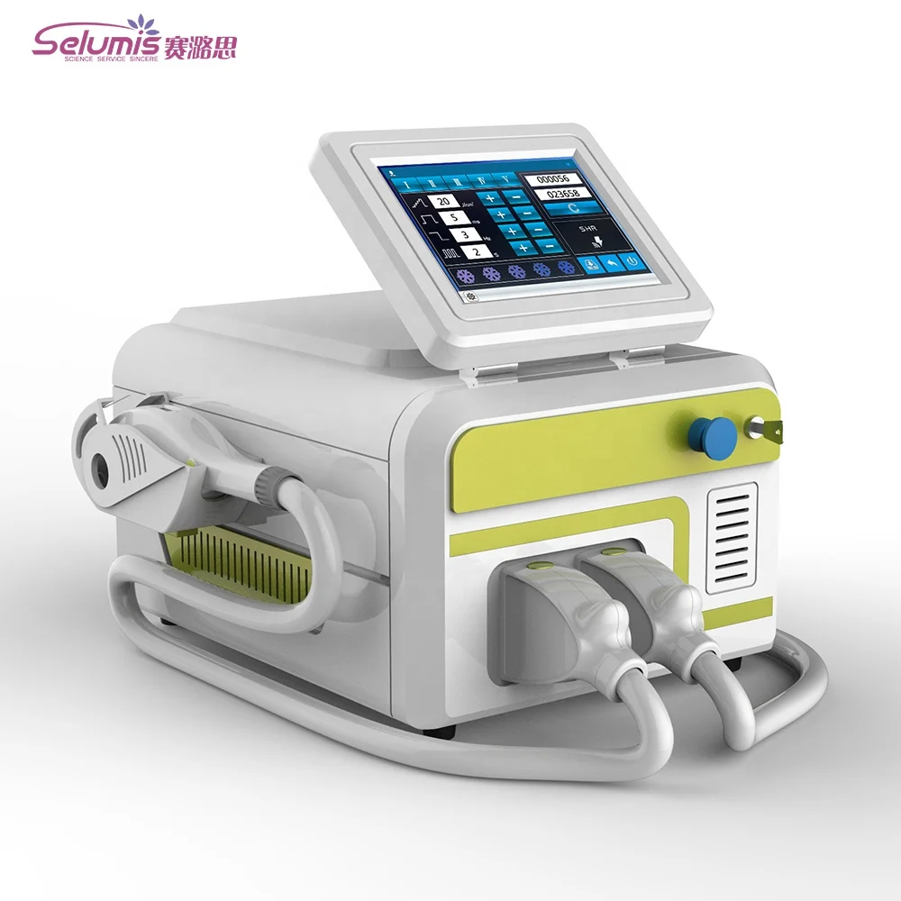 

Germany imported xenon lamp permanent SHR + IPL +Elight hair removal machine with big spot size, White and blue