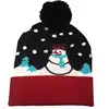 Small Order Led Beanie Flashing Knitted Pom Pom Hat Stock Free Drop Shipping Winter Light Up Christmas Pom Hat Cap