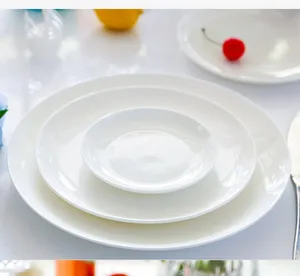 white 7~10inch porcelain dinner plate porcelain flat plate ceramic dinner plate