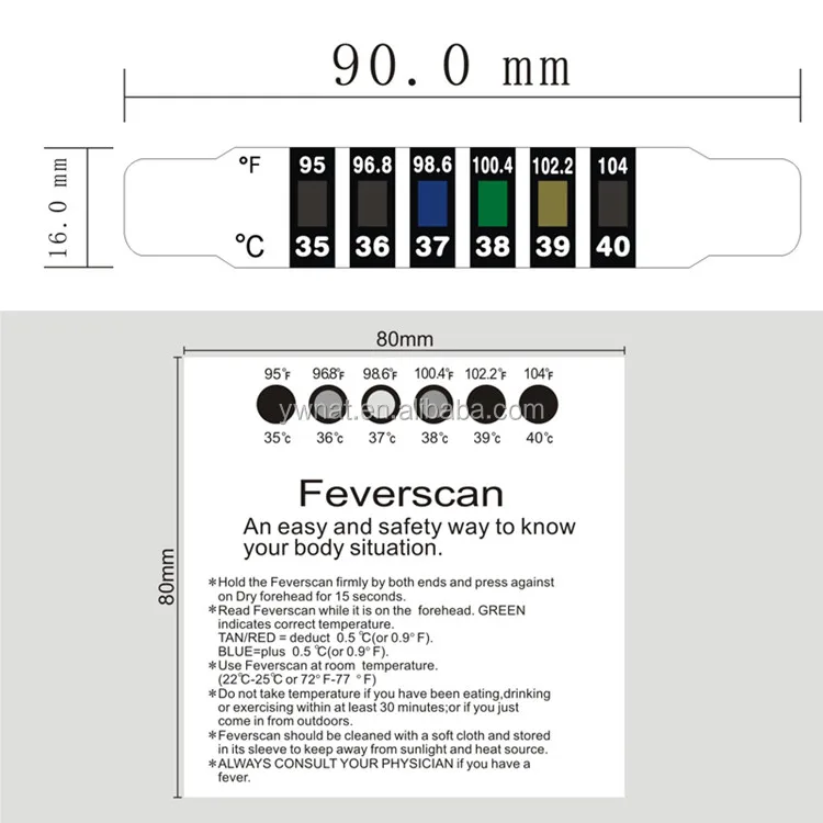LCD Forehead Thermometer StripSticker Digital Strip Body Temperature Children Thermometer