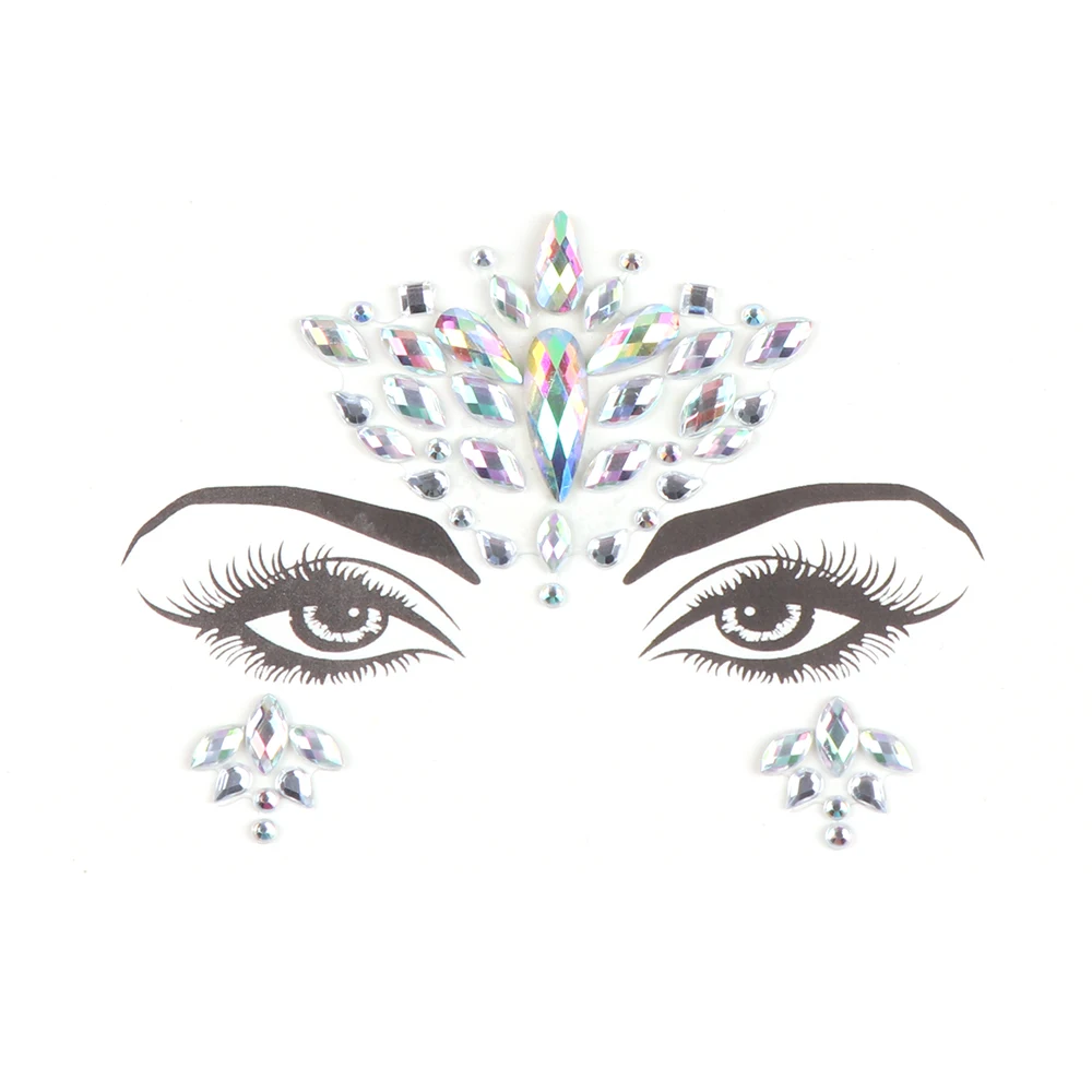 

Rave festival face jewels crystal rhinestone temporary tattoo stickers, In stock / customized