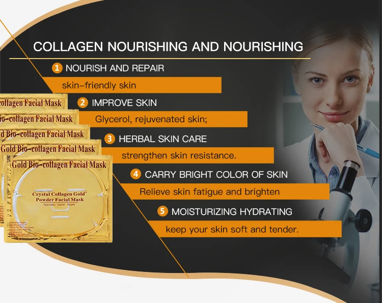 Gold Bio-Collagen Crystal Gold Powder Collagen Facial Mask