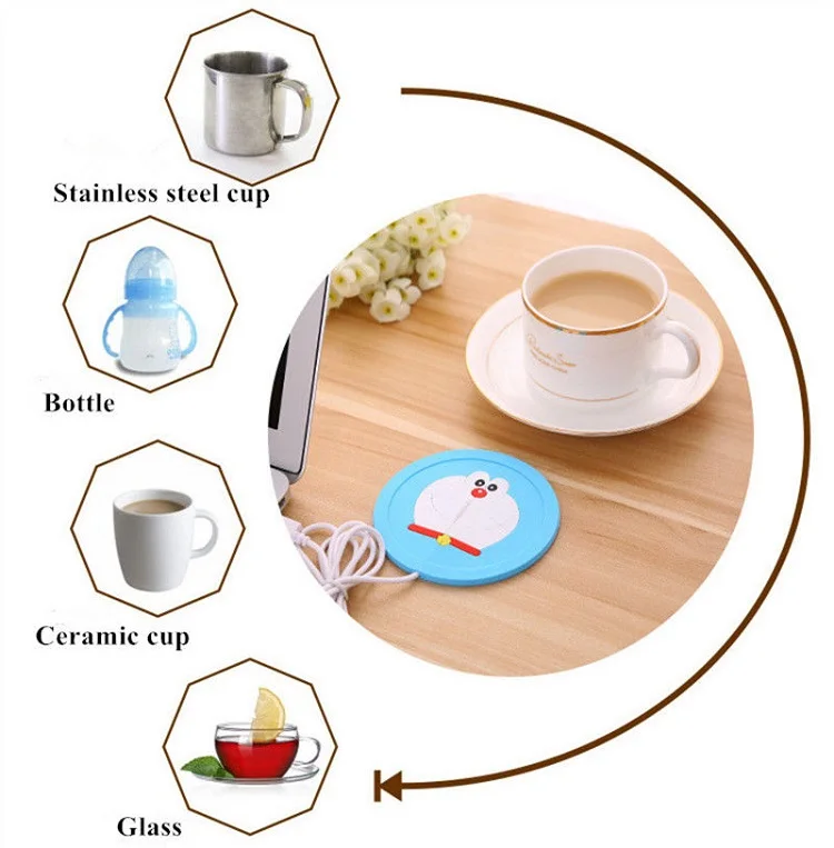 Usb Silicone Hot Drinks Beverage Cup Mat Heat Warmer Heater Milk Tea