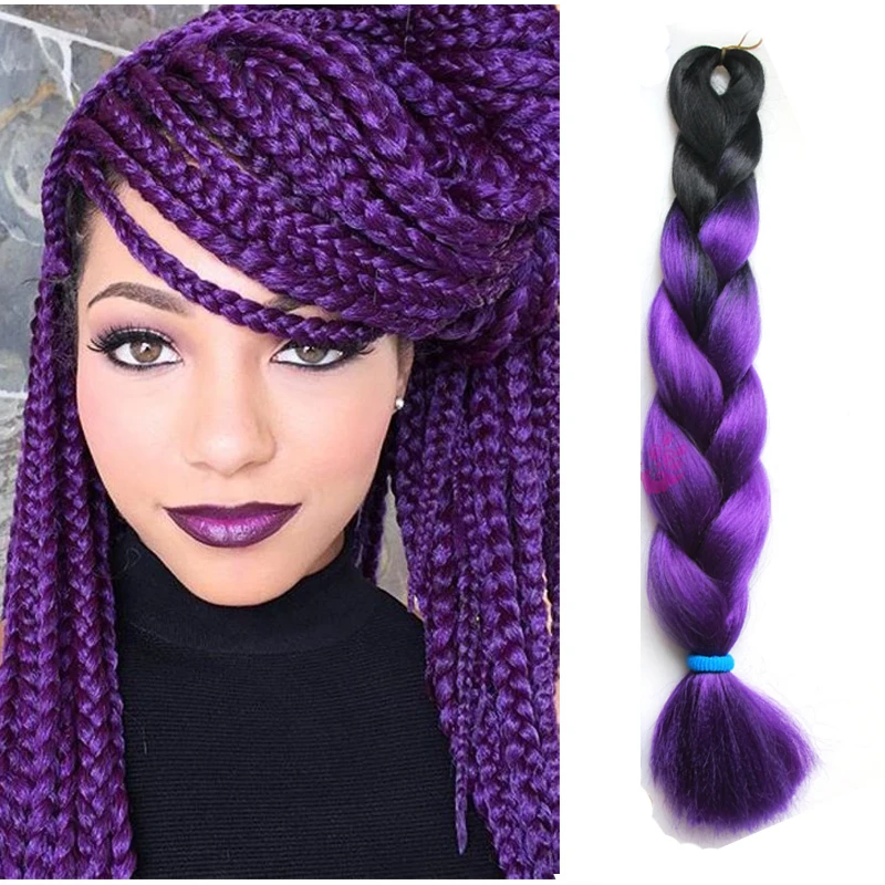 Purple Synthetic Hair Extensions Human Purple Synthetic Hair Extensions 92