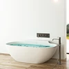 SM-8607 American stone natural marble freestanding solid surface sitting white freestanding bathtub unique bath tub