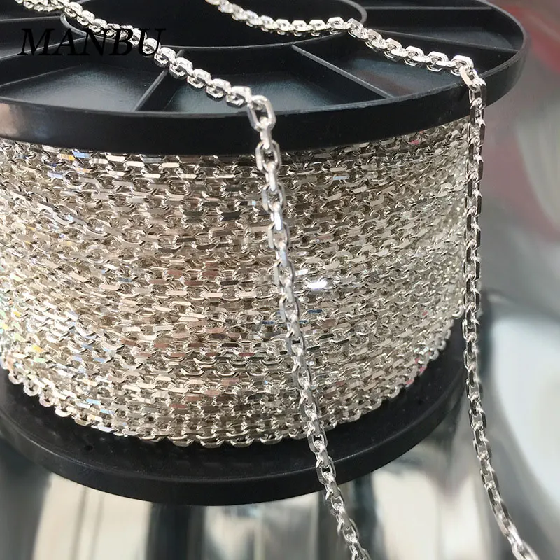 Silver Chains For Jewelry Making Silver Chain Roll 925 Rolo Chain 1.3mm