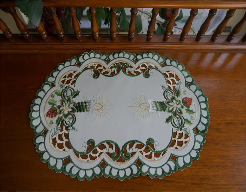 Cheap Christmas Tablecloths And Runners In Stock Embroidered Christmas