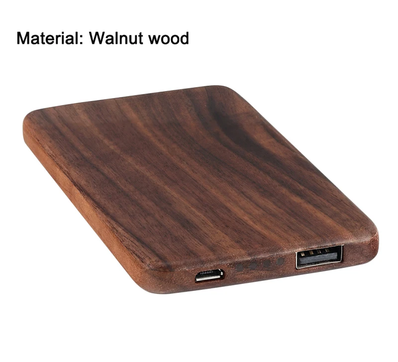 

2019 fashionable custom printing wood 5000mah cherrywood power bank