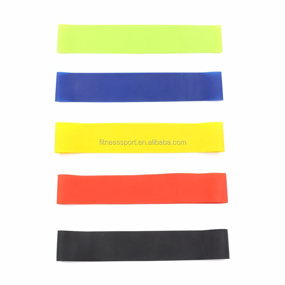 

Custom printed fitness training resistance loop bands, Black yellow blue red green purple pink rose red
