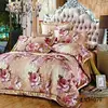 New design cotton fabric fancy golden lace bedspread