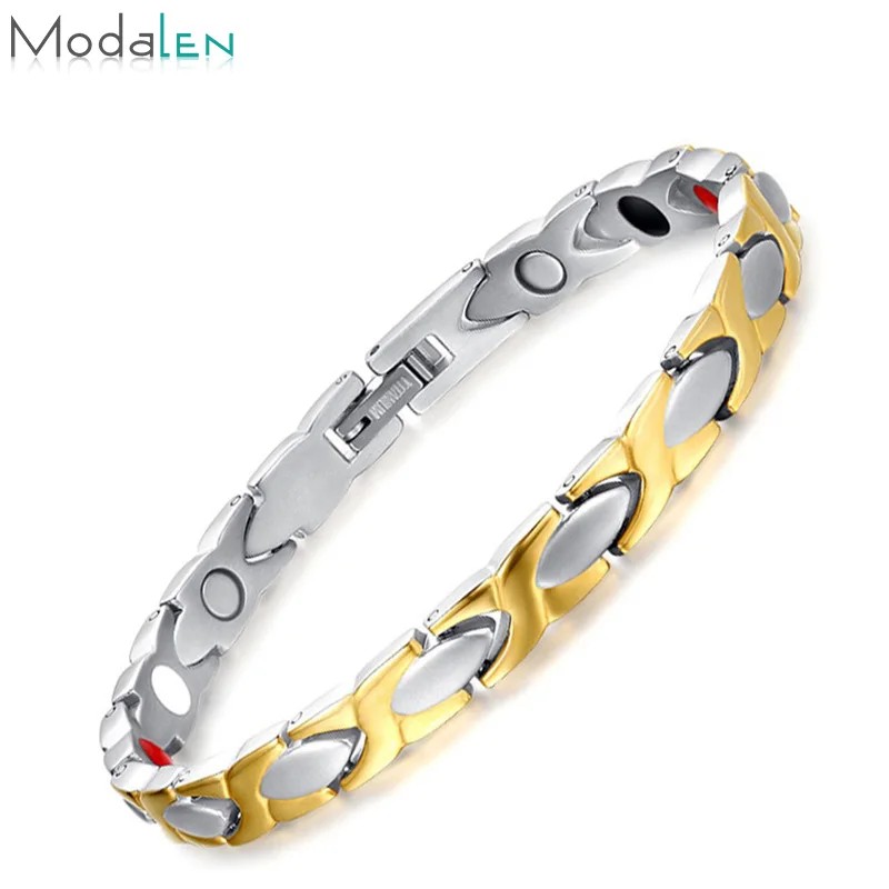 

Custom design magnetic stainless steel gold bracelet for woman, Customized color
