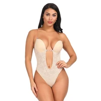 

High Quality Elasticated Nude Underwire Lace Bodysuit Shapewear For Women Hooks And Eyes