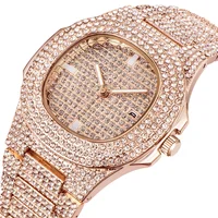 

Mens Watches Luxury Brand Fashion Diamond Date Quartz Watch 18k gold iced out watch