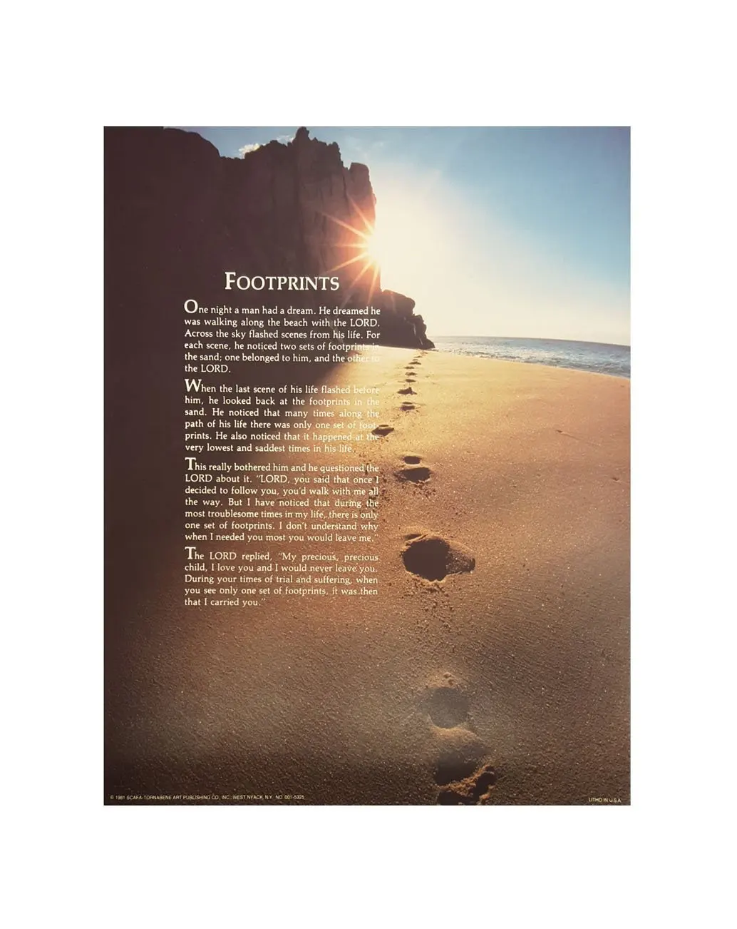 Buy "Footprints in the sand", Quote wall decal. Matte