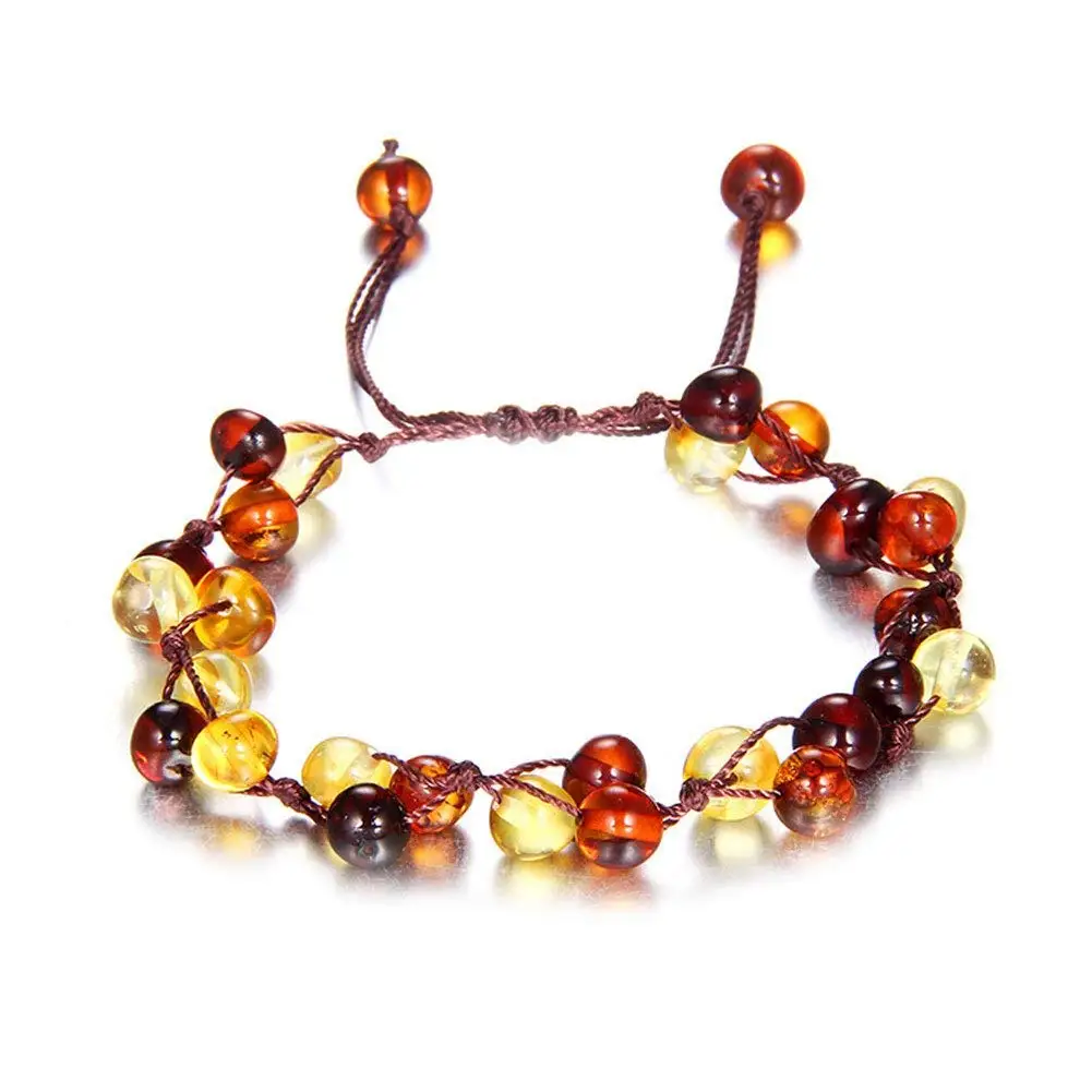 5.5 Baltic Amber Multicolored Round Bracelet TM Hazelaid