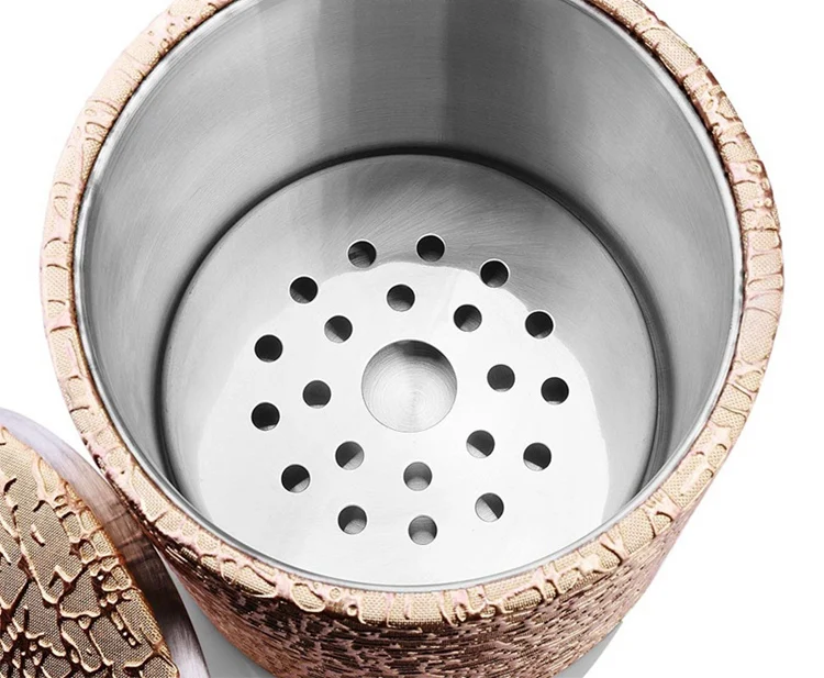 1.2l Stainless Steel Pu Leather Ice Bucket With Lid Hotel Room Ice Tub