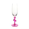 Wholesale Fancy colorful Flamingo shaped stem Champagne Glass