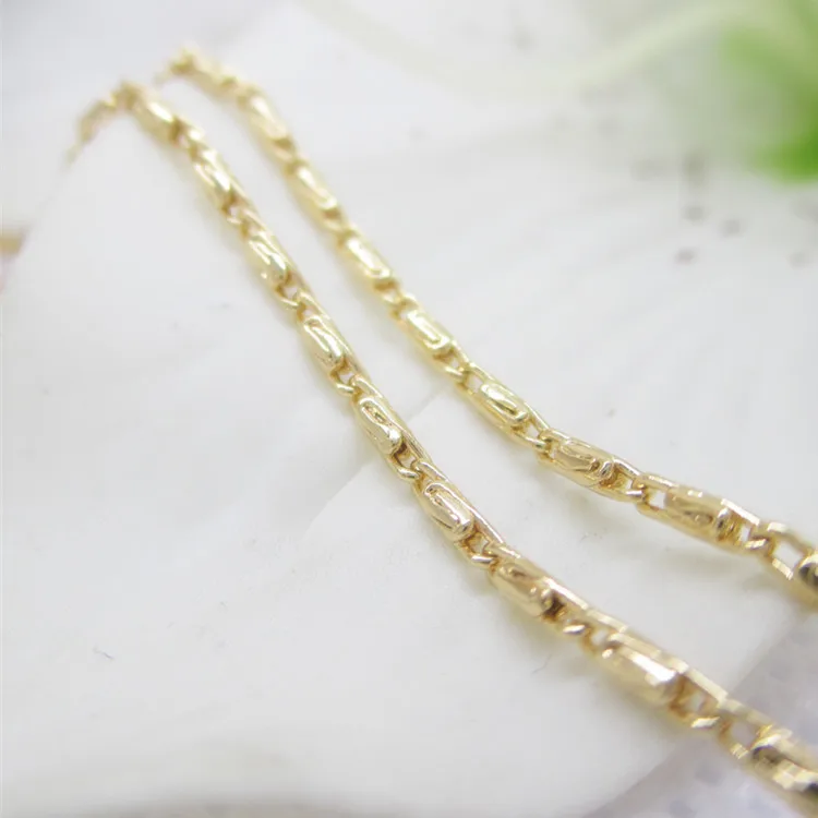 

NANA high quality 24k italian gold filled chain,1.3mm size flower gold chain