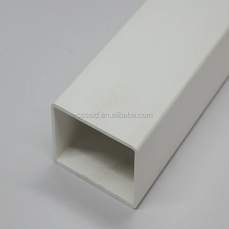PVC Hollow Rectangular Bar 4.72 X 4.72 0.098 Wall 24 Length Gray NSF 61 