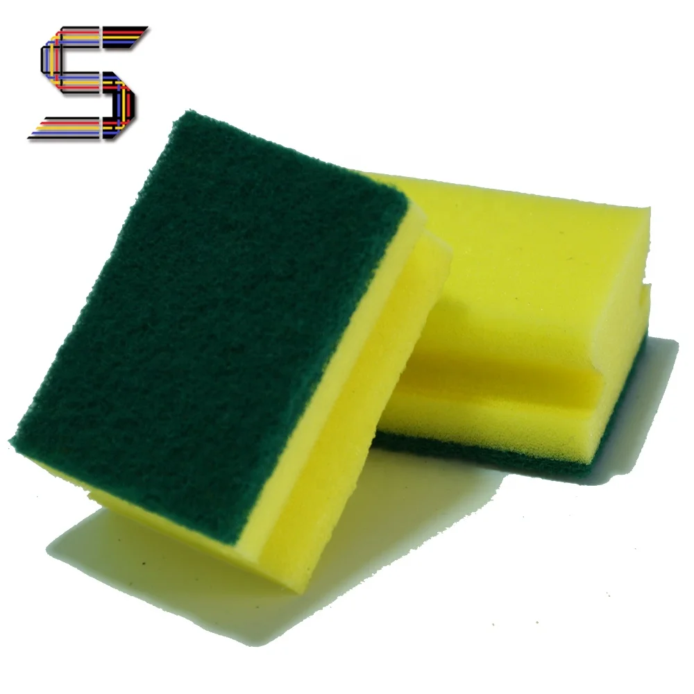 

durable universal dish kitchen wiping bottle cleaning sponge, Green/blue/orange/pink/yellow