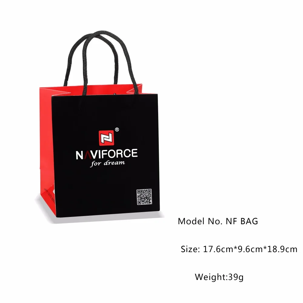 

Naviforce bag packing with paper straw for watch gift we sell bag with watch together dont sell empty bag