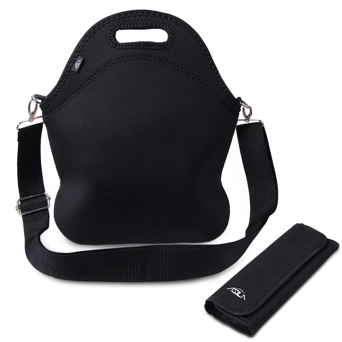 neoprene lunch bag with shoulder strap