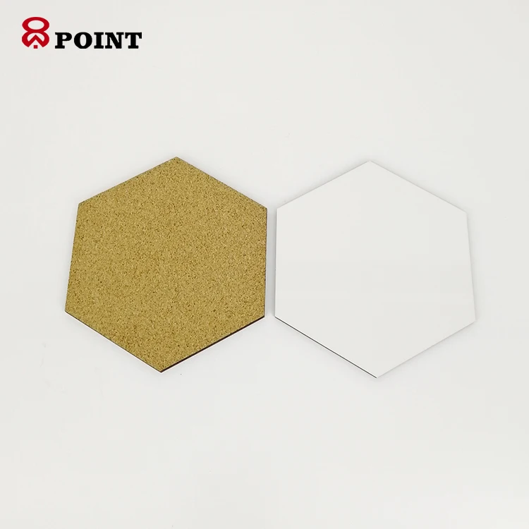 

Blank MDF hexagon wooden custom printed coasters for sublimation, White