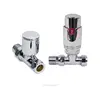 white Thermostatic Straight Towel Radiator Valves 15mm Central Heating
