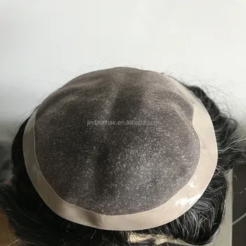 Factory Price Black Color Indian Human Hair Pieces 7 Percent Grey