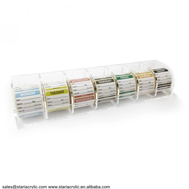 Food Rotation Label Dispenser Pharmacy Label Dispensers Acrylic Every