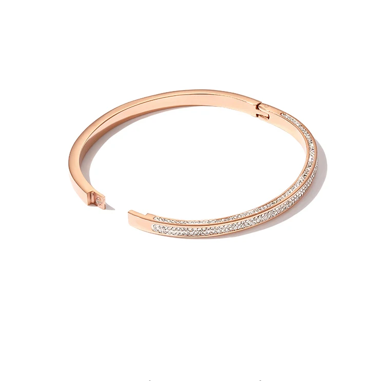 2019 network popular gold ring zircon shiny simple design Korean popular open bracelet for wear at ordinary times jewlery