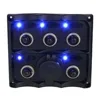 4 Gang Waterproof Etched 3PINS Rocker Switch Panel with Circuit Breaker