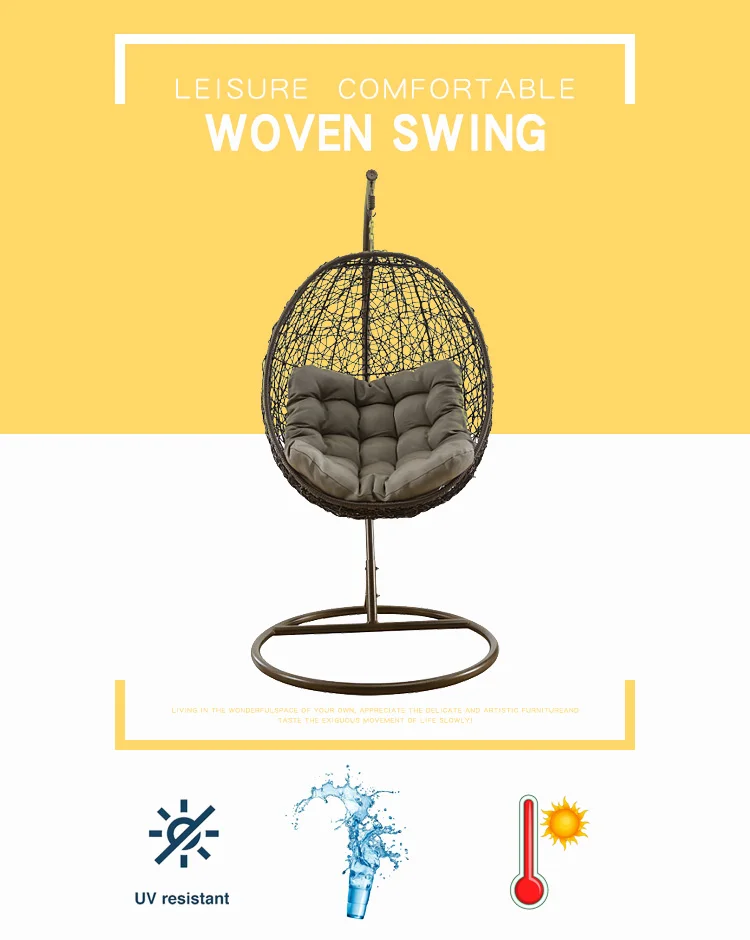 Brand New Shaped Hanging Egg Bean Bag Design Ratan Chair Outdoor