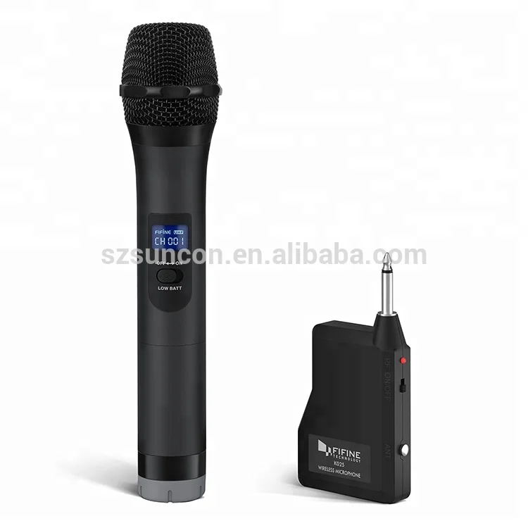 

FIFINE UHF 20 selectable frequencies Handheld Dynamic Wireless Microphone, Black