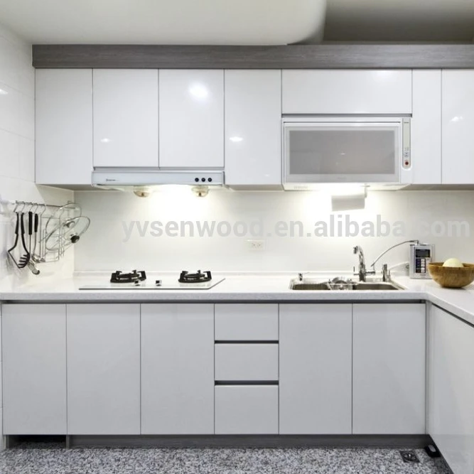 High Glossy Used White Laminated Kitchen Cabinet Door For Acrylic