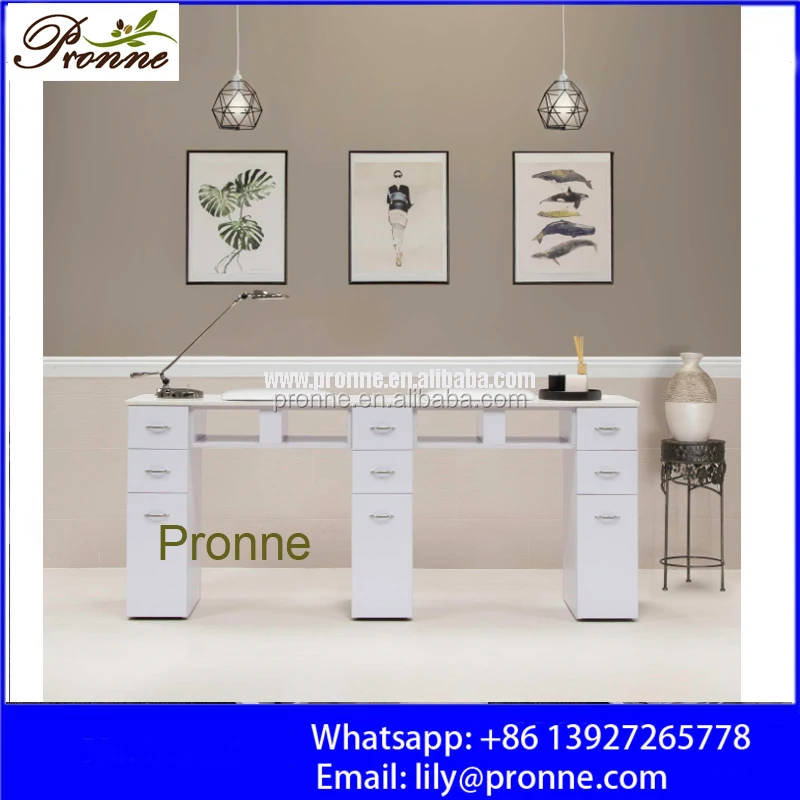 Modern Luxury Marble Top Black Nail Manicure Table With Vent Buy Nail