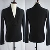 Sexy Black Latin Dance Tops For Males Men Showing Wears Adult Ballroom Exercise Clothes Shirts ZH3040