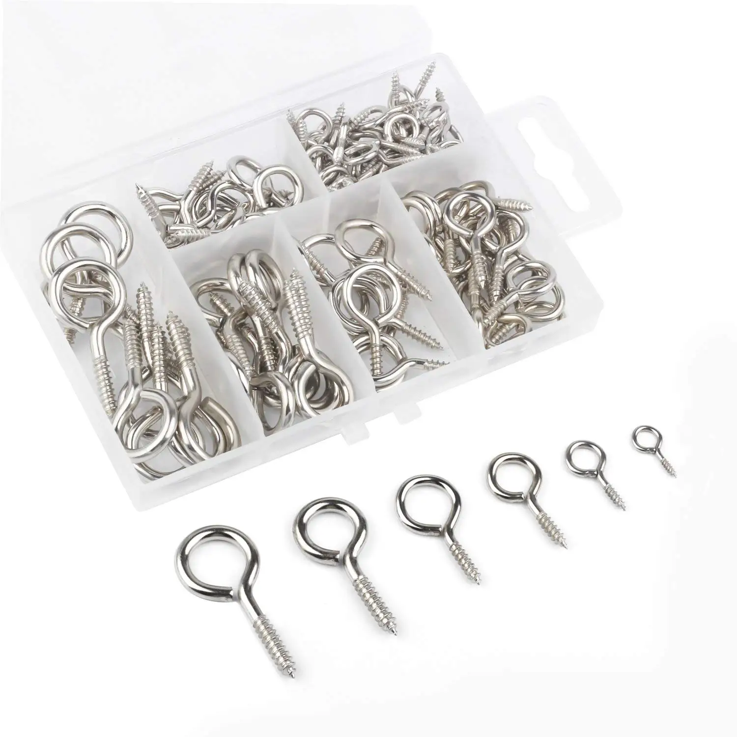 Assortment Size Ceiling Hooks Cup Hooks and Eye Bolts Gold Bememo Screw Hooks and Screw Eyes Kit