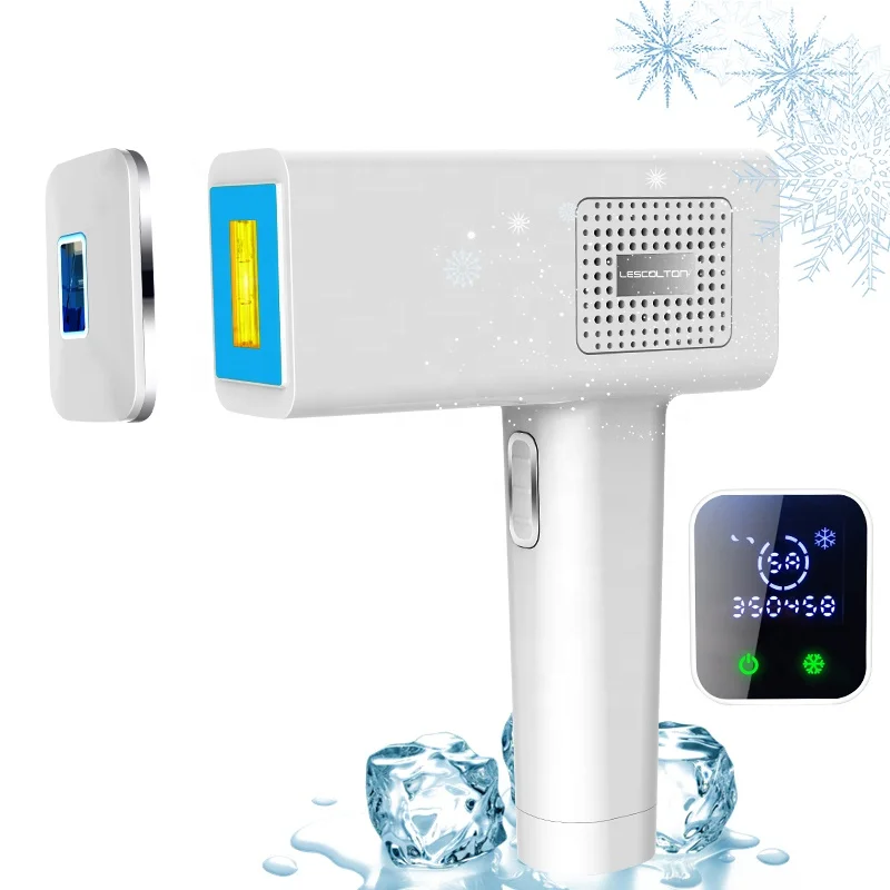 

Portable Ice Cool Hair Remover Machine Men and Women ipl Electric Permanent Depilador a Laser for Body Face Bikini Leg, White