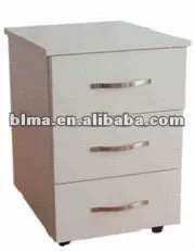 Three Drawers Colorful Wooden File Cabinet In Mdf And Particle
