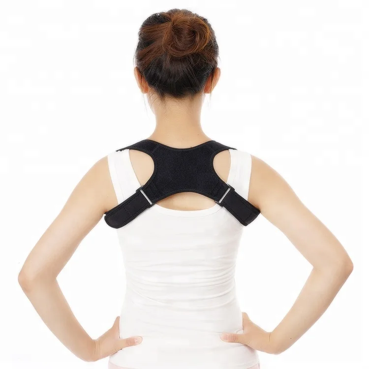 

new style Nylon sponge back posture corrector brace belt, Black