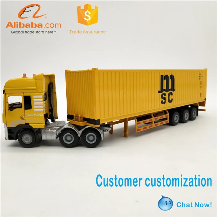 1 50 diecast container truck model MSC container truck model model container truck with scale