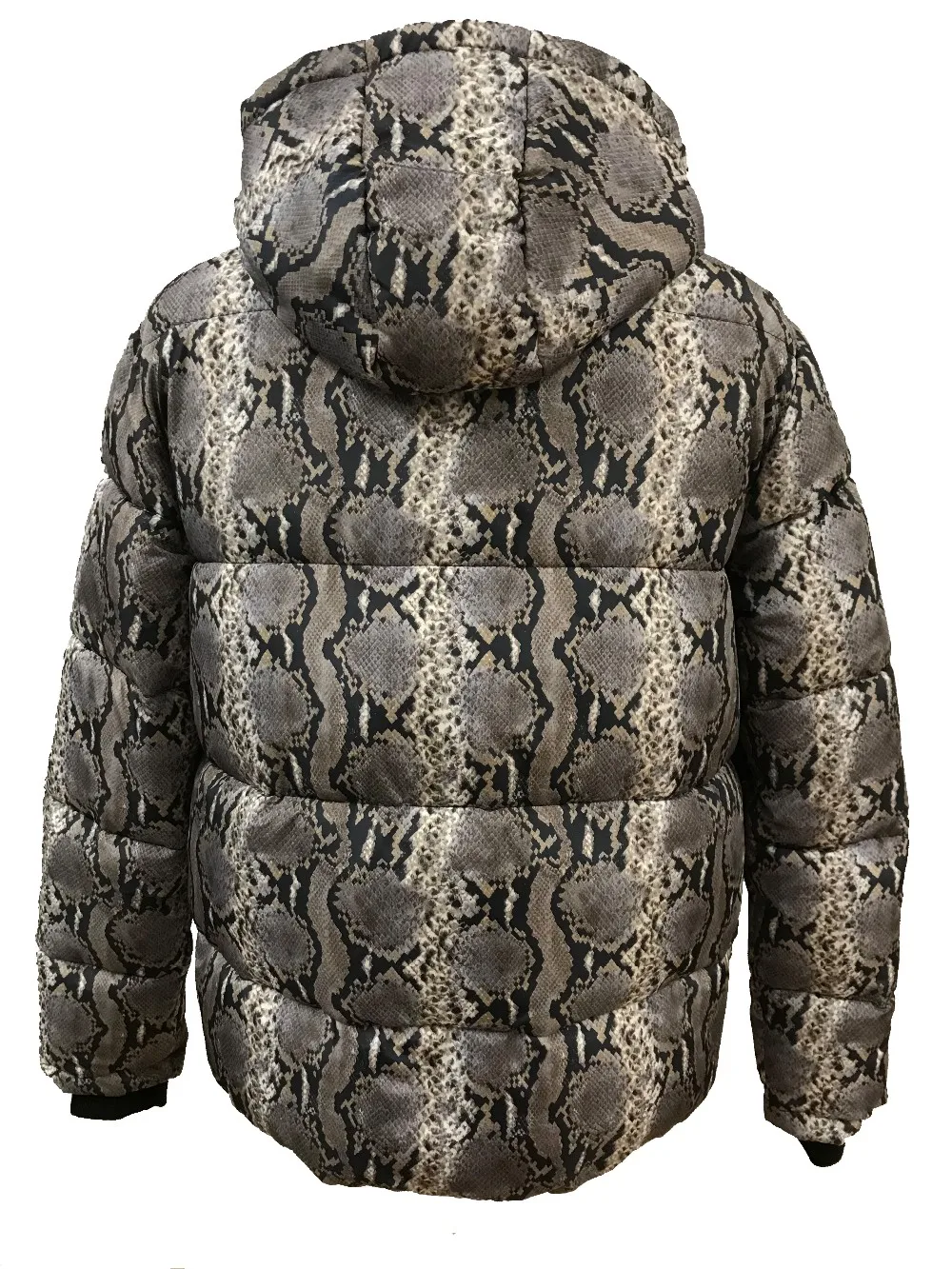 red snakeskin puffer jacket