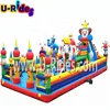 Cheap mobile amusement park inflatable fun city inflatable combo bounce slide for rental